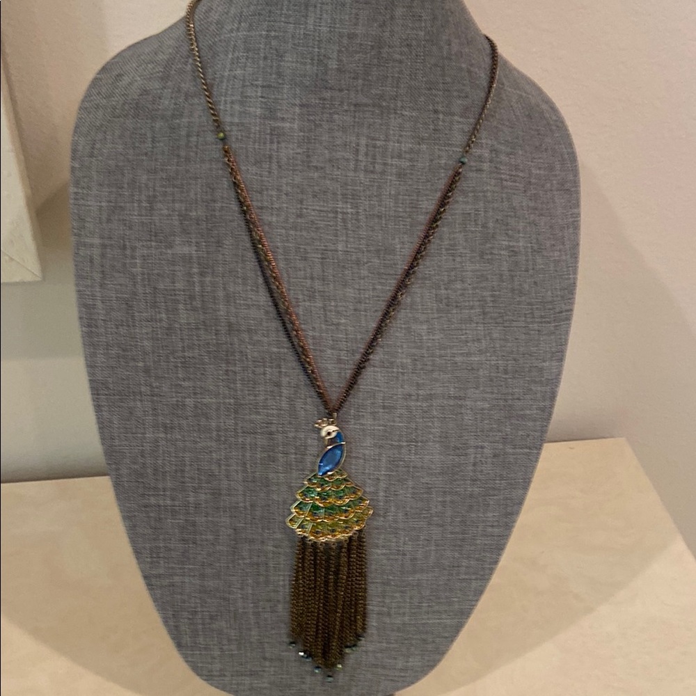 Vintage Betsey Johnson Peacock Necklace